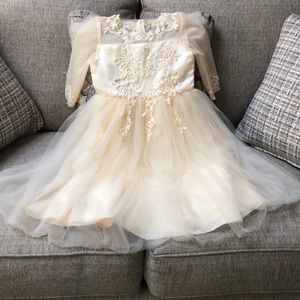 Just Couture antique ivory tulle & lace dress